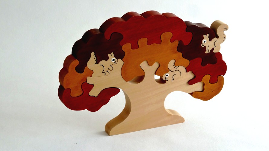 puzzle bois écureuil pour enfant à personnaliser